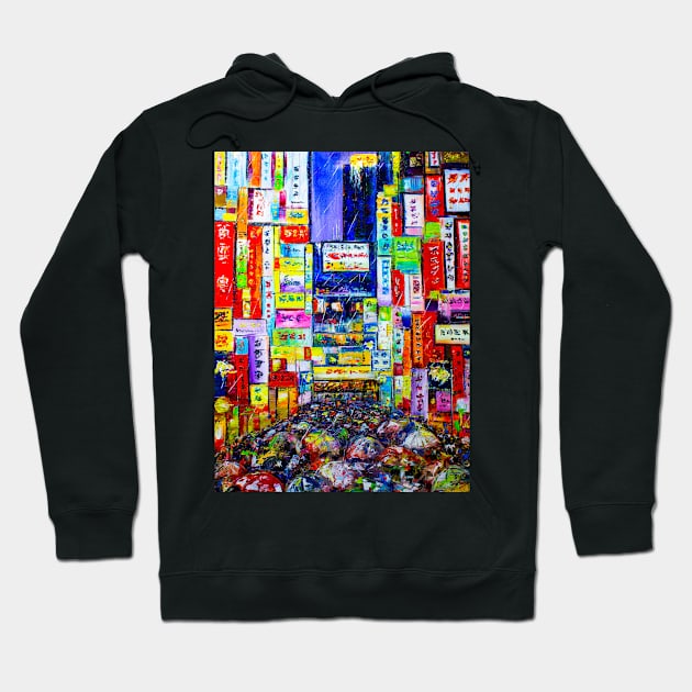 Tokyo. Evening rain Hoodie by NataliaShchip